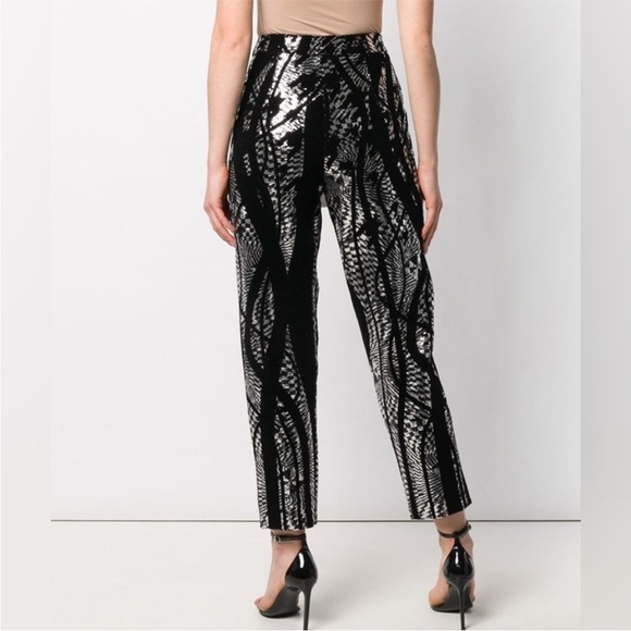 HALPERN Sequin Black and Silver Women's Pants - Picture 2 of 16